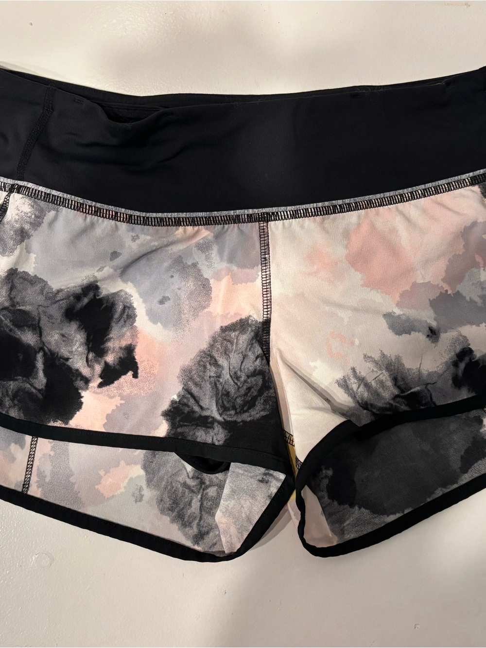 lululemon athletica Black, Blush & Gray Floral Athletic Shorts